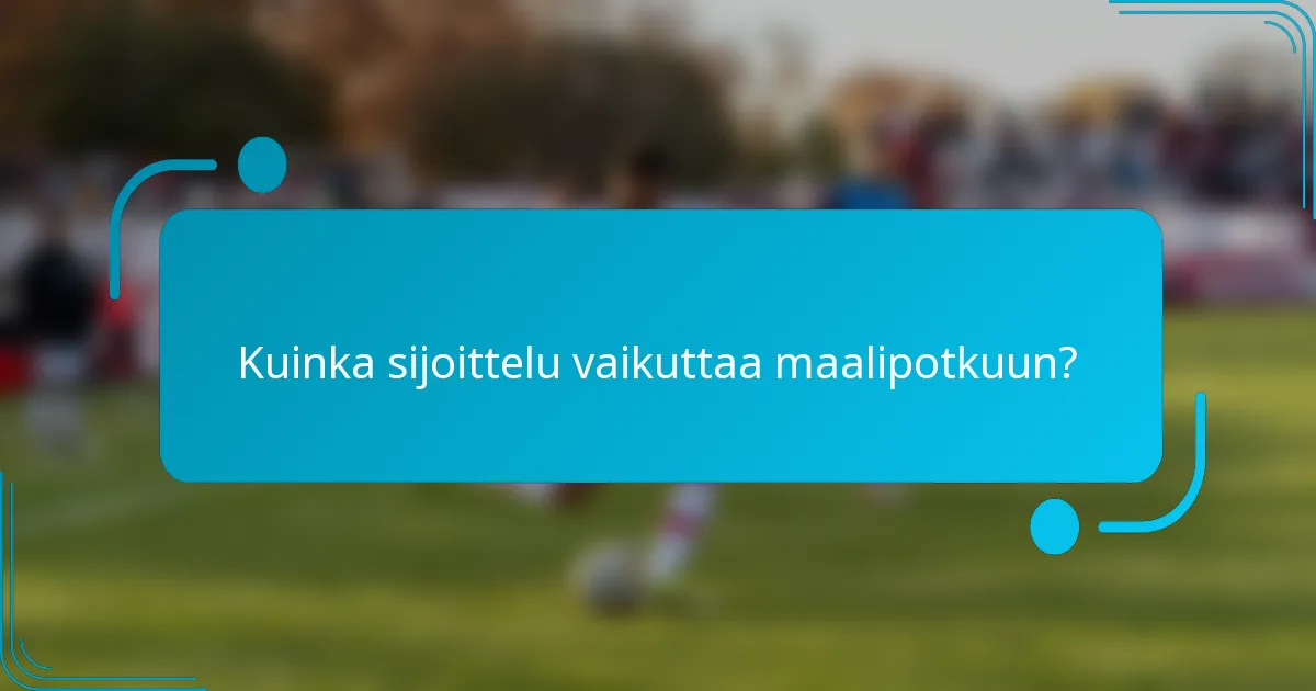 Kuinka sijoittelu vaikuttaa maalipotkuun?